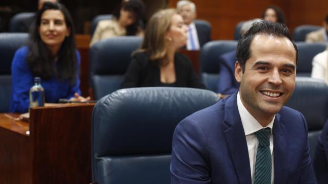 Ignacio Aguado, durante el pleno de la Asamblea de Madrid.