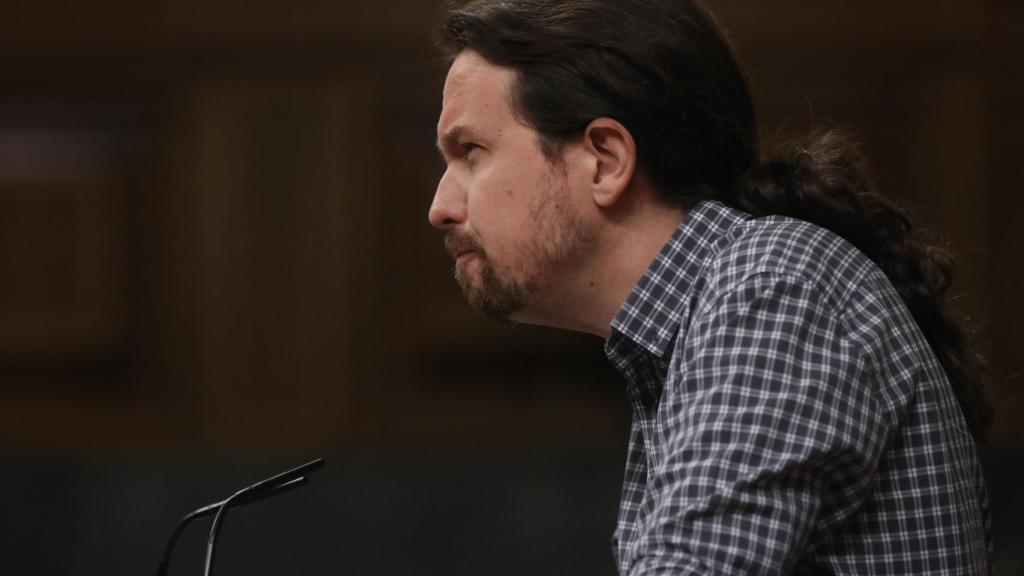 Pablo Iglesias, secretario general de Podemos, en el debate de investidura.