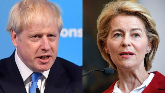 El nuevo líder tory, Boris Johnson, y la presidenta de la Comisión Europea, Ursula von der Leyen.