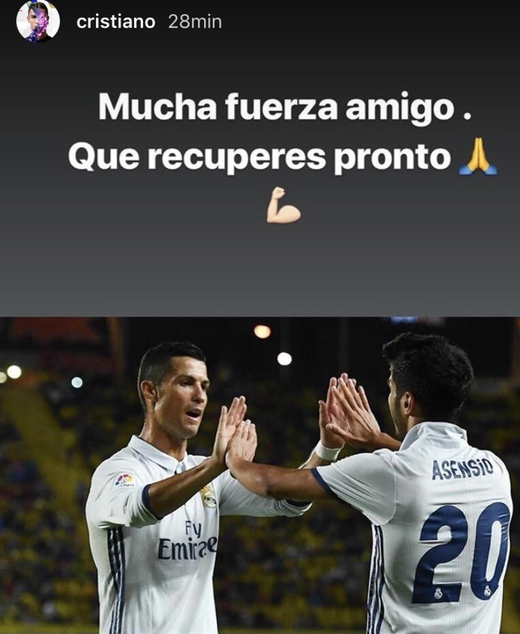 Mensaje de Cristiano Ronaldo a Asensio tras la lesión del balear