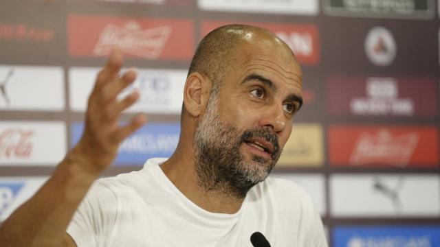 Guardiola en rueda de prensa. Foto: Twitter (@ManCity)