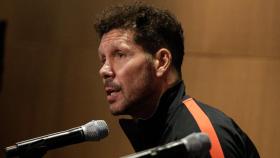 Simeone, en rueda de prensa con el Atlético de Madrid