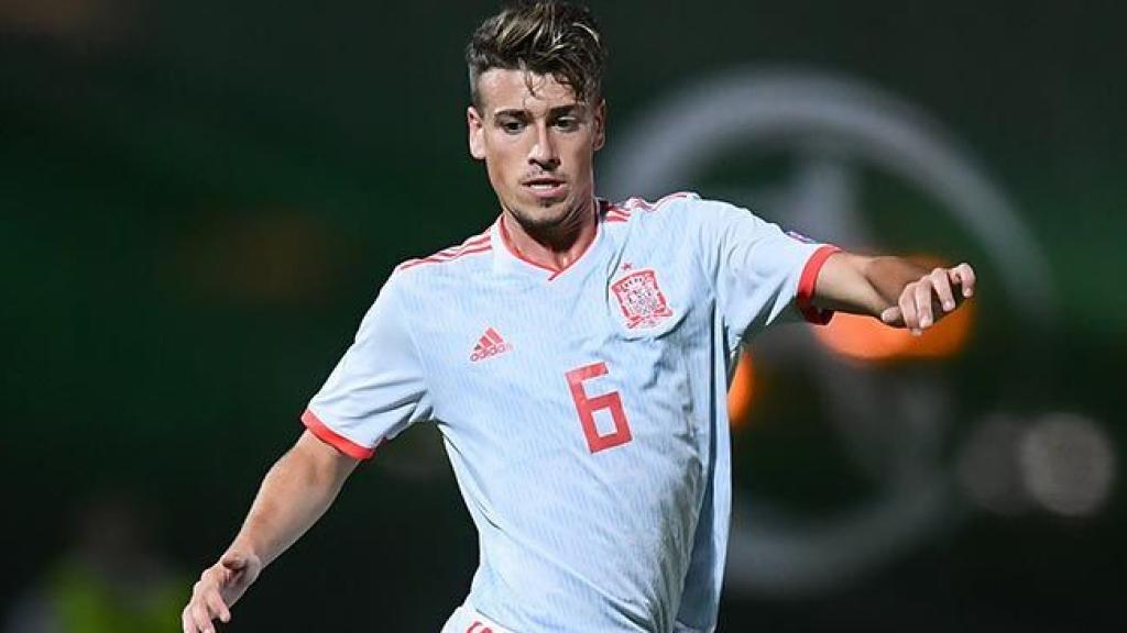 Antonio Blanco, en un partido con la selección española sub19