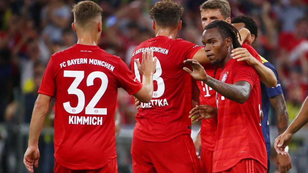 El Bayern Múnich celebra un gol en la Audi Cup