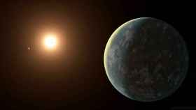 Recreación artística del sistema planetario descubierto alrededor de la estrella GJ 357.
