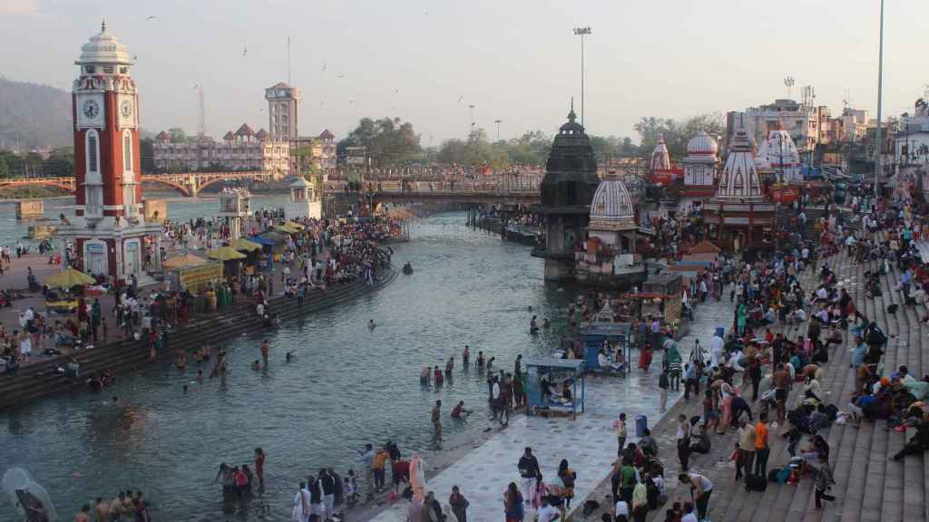 Haridwar, a orillas del río Ganges, es una ciudad santa en la India.