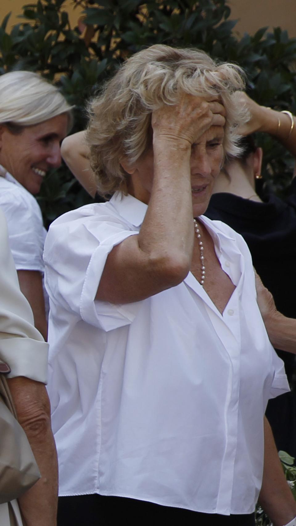 Mercedes Milá durante el funeral.