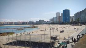 Comienza el montaje del escenario principal del Festival Noroeste en A Coruña