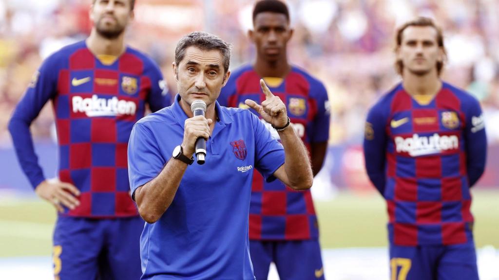 Ernesto Valverde, durante el Trofeo Joan Gamper ante el Arsenal