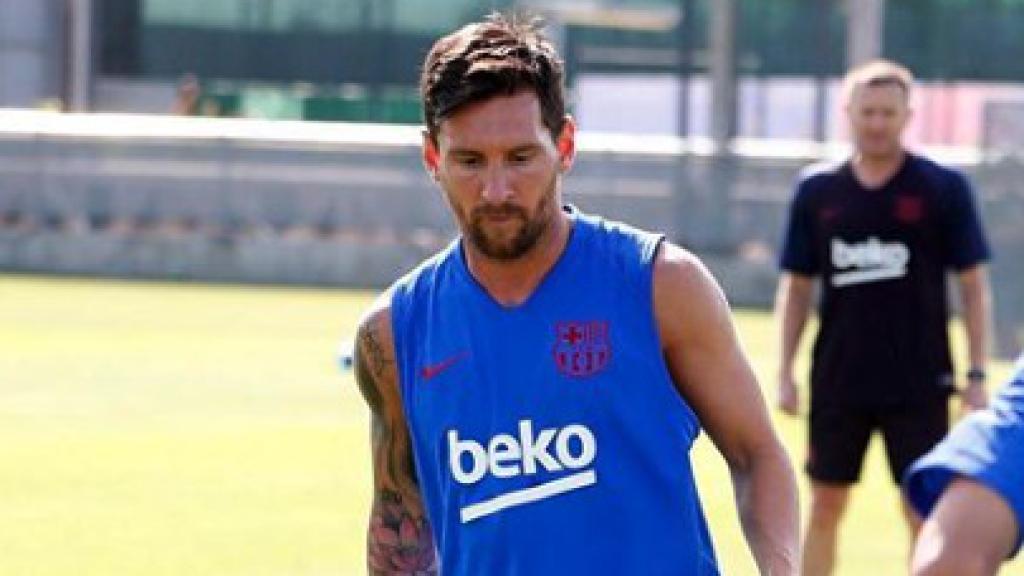 Messi se entrena con el Barcelona. Foto: Instagram (@leomessi)