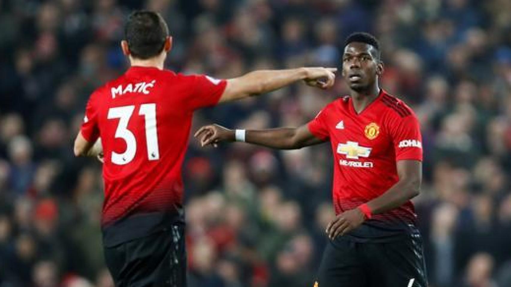 Matic y Pogba con el Manchester United