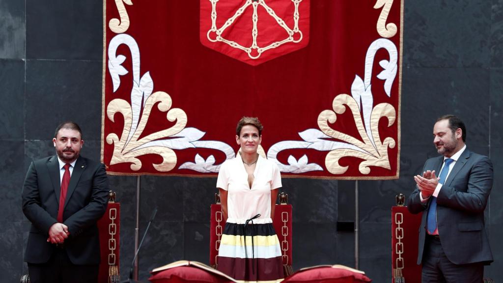 María Chivite durante el acto de su investidura.