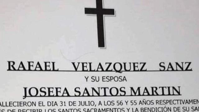 Esquela de Josefa, asesinada por su marido Rafael el pasado mes de julio