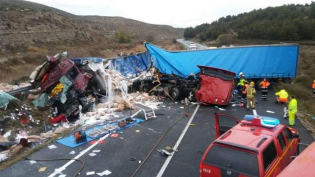 Un accidente ocurrido en la N-II el pasado mes de abril