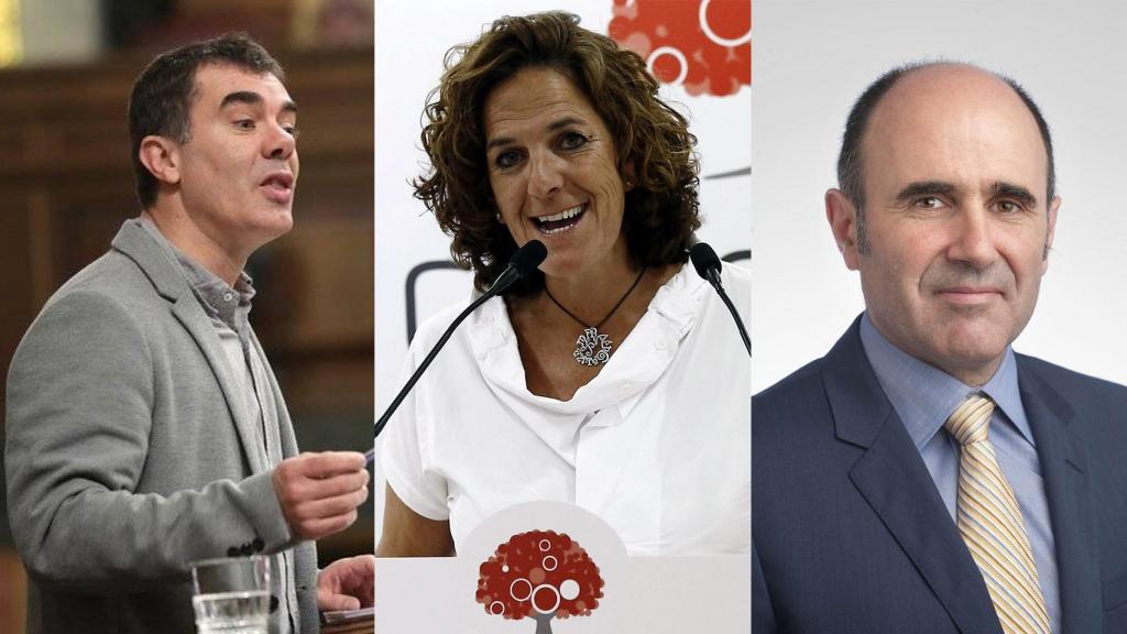 Eduardo Santos (Podemos), Itziar Gómez (Geroa Bai) y Manu Ayerdi (Geroa Bai), nuevos consejeros de Chivite.