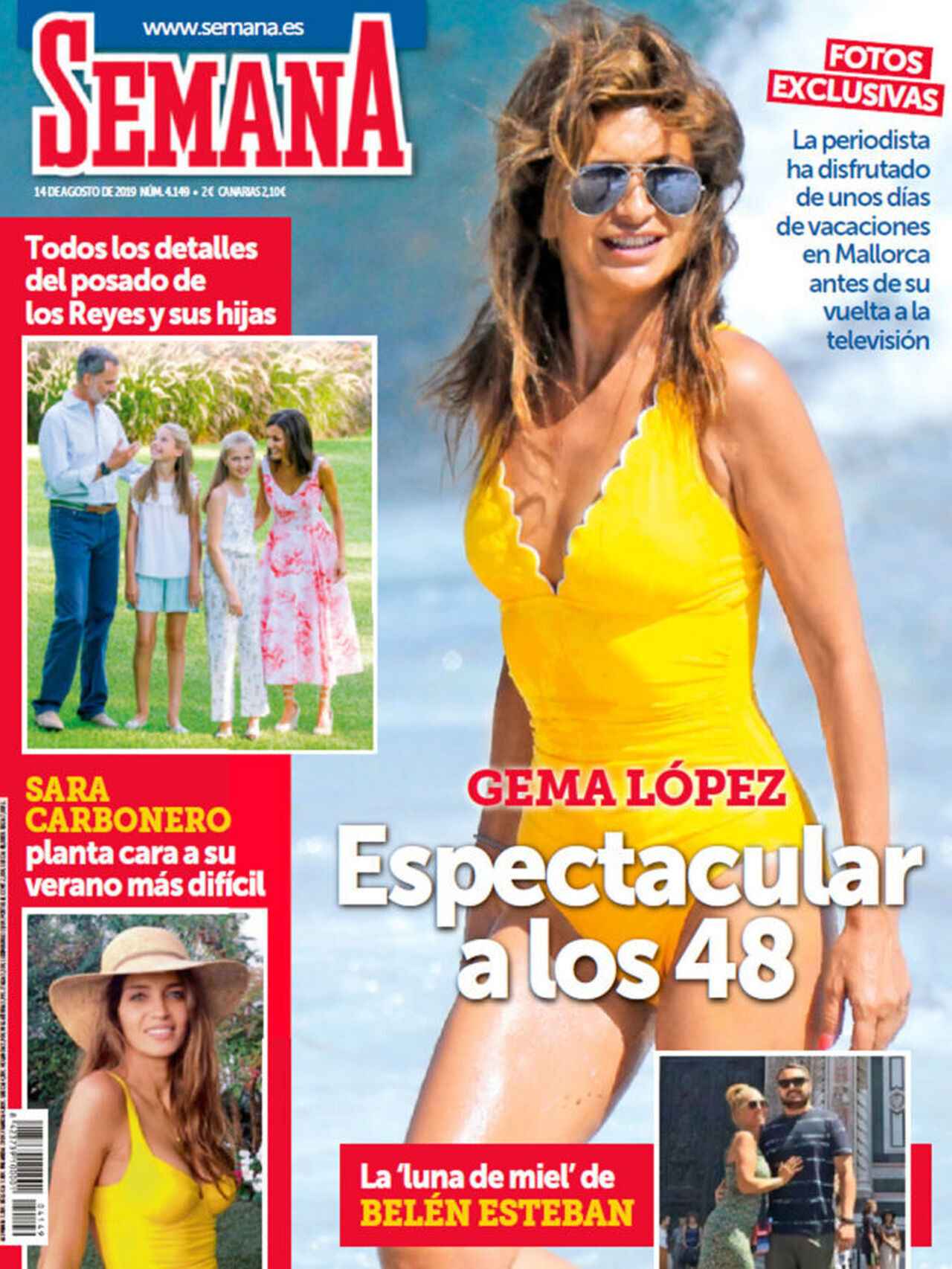 Gema López, espléndida a los 48 años en las playas de Mallorca.