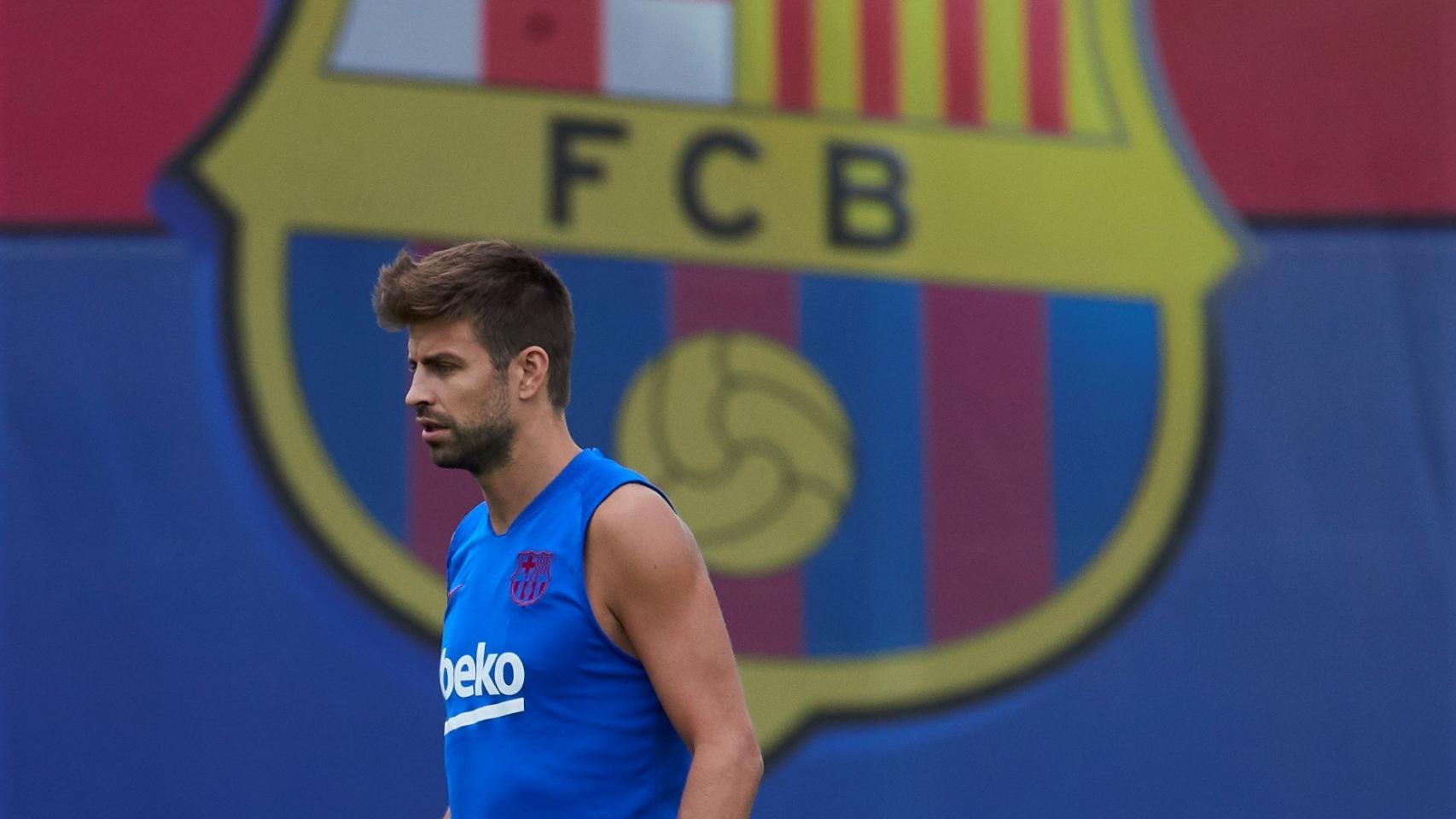 Gerard Piqué, en un entrenamiento con el FC Barcelona