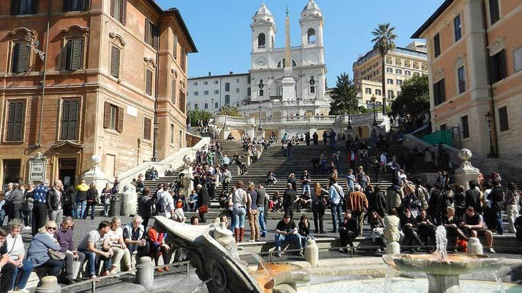 Escalinata de la Plaza de España en Roma.