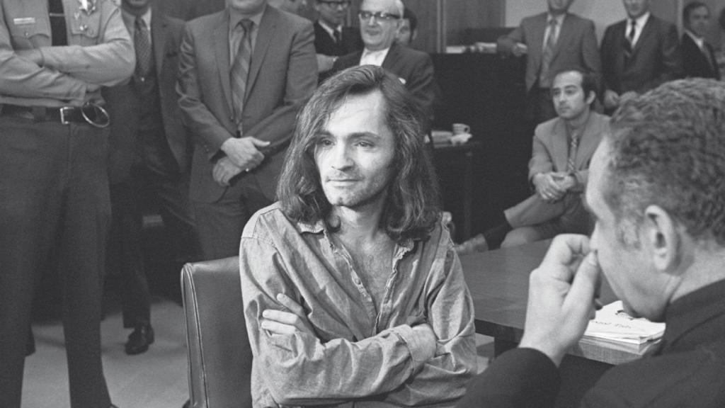 Charles Manson en el tribunal.