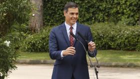 Pedro Sánchez comparece ante los medios tras reunirse con Felipe VI.