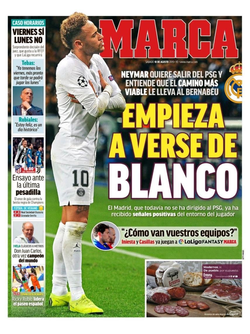 La portada del diario MARCA (10/08/2019)