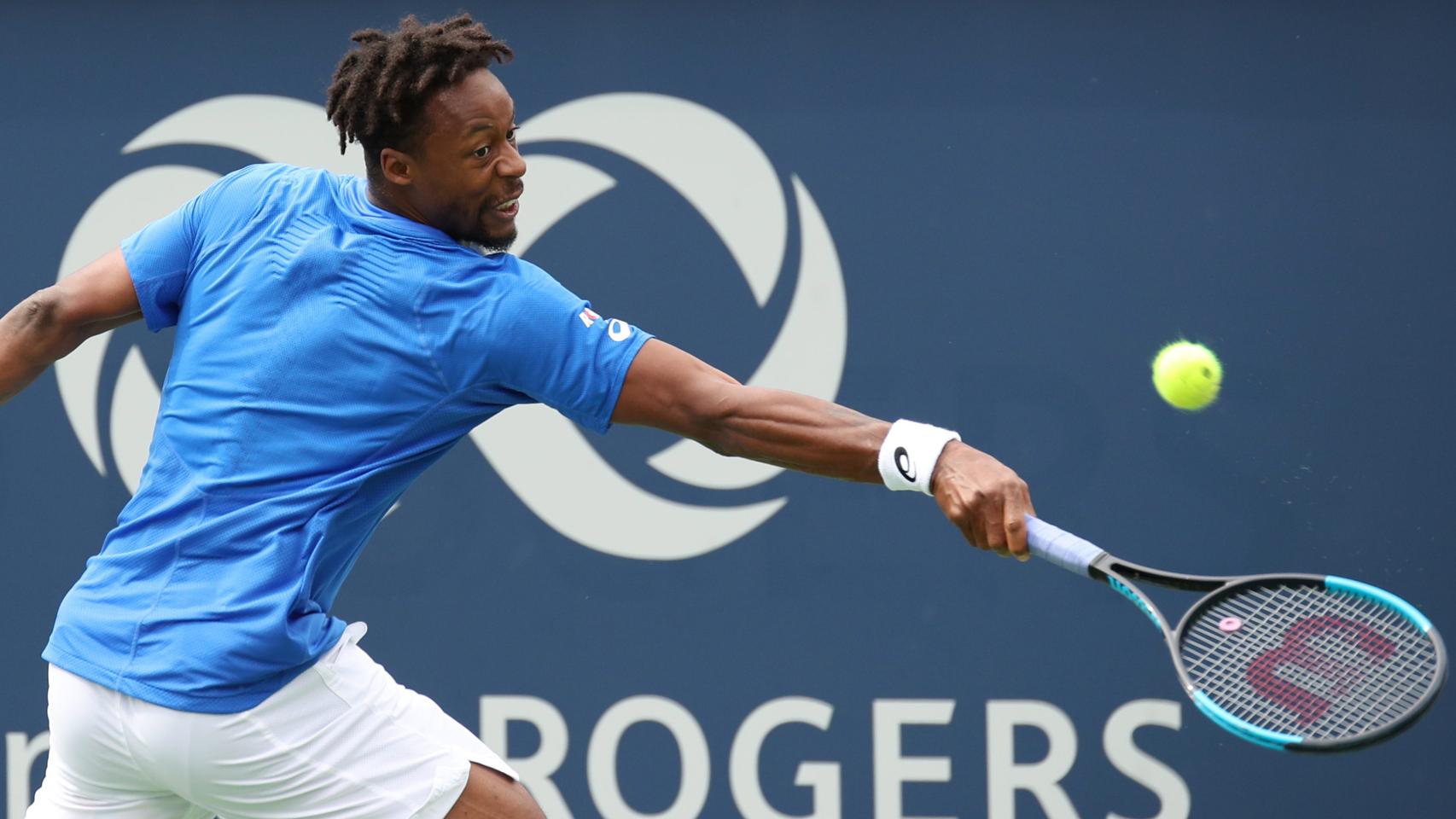 Monfils, durante el partido con Bautista en Montreal.