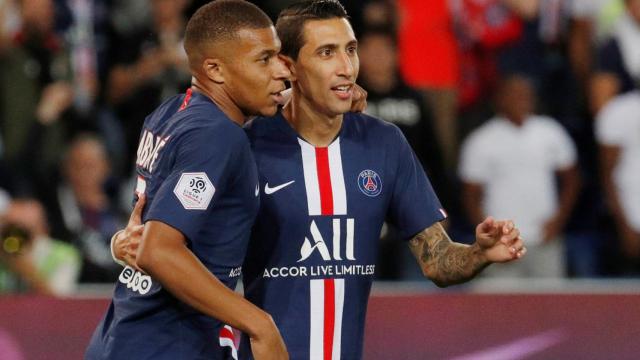 Mbappé y Di MarÍa, en un momento del partido