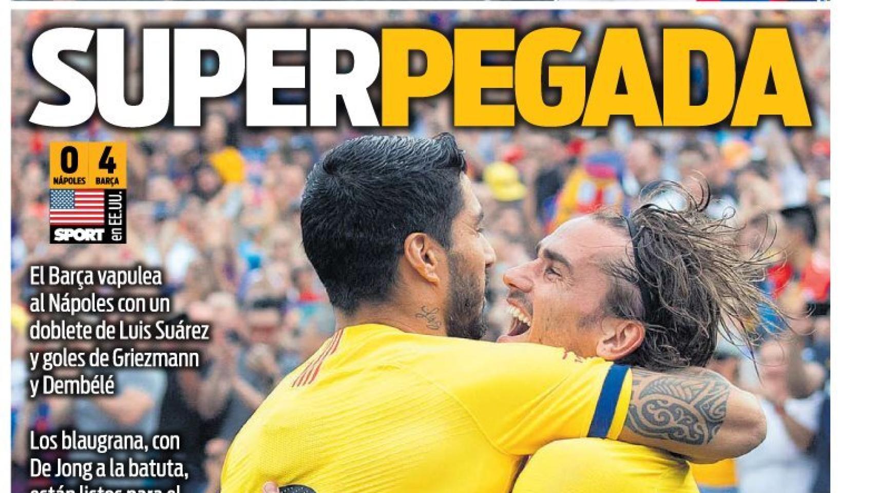 La portada del diario Sport (11/08/2019)
