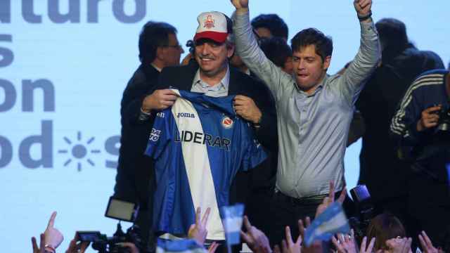 Alberto Fernandez con el candidato a Buenos Aires Axel Kicillof.