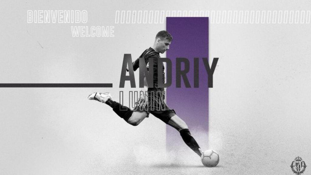 Lunin, nuevo jugador del Valladolid. Foto: Twitter (@realvalladolid)