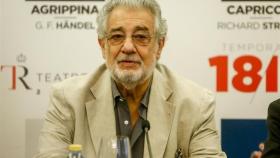 El cantante y director de ópera, Plácido Domingo, durante la presentación de la ópera 'Giovanna d'Arco' en el Teatro Real