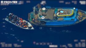 Captura del vídeo de Frontex que circula por redes sociales.