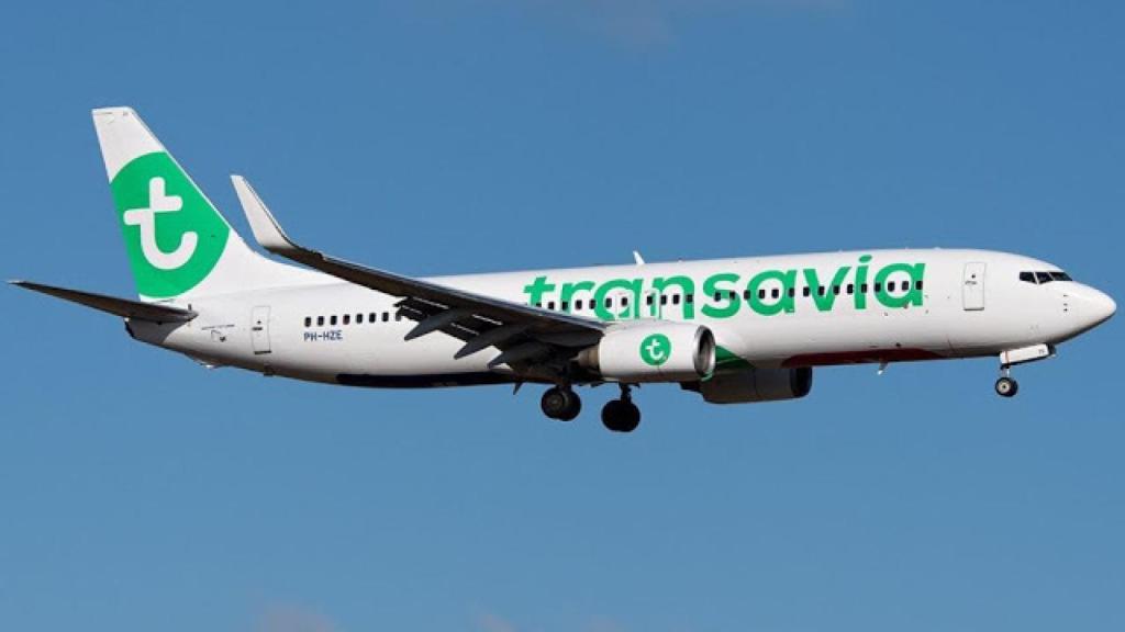 Un avión de la compañía Transavia.