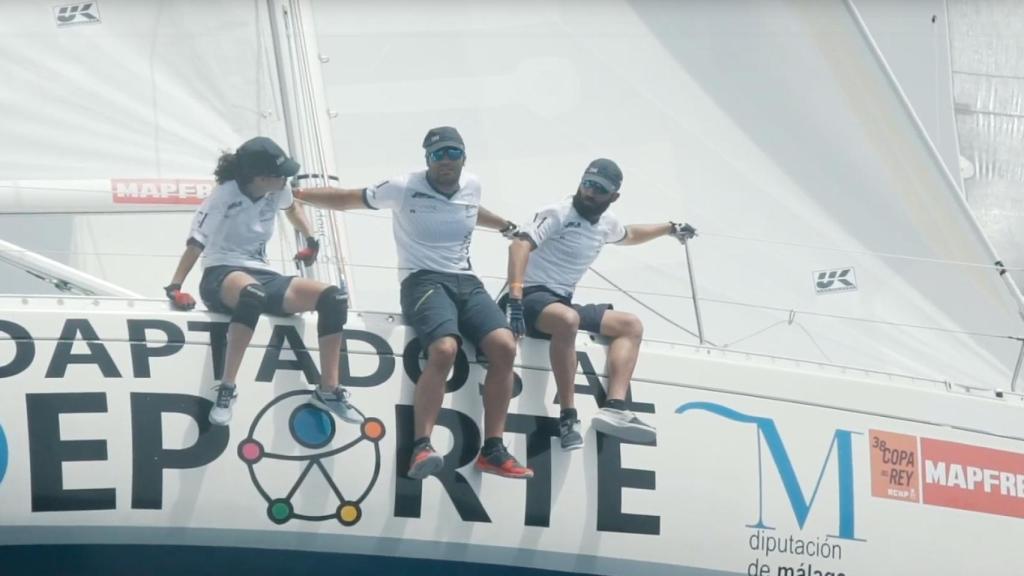 La tripulación del 'Aldebarán' durante una regata