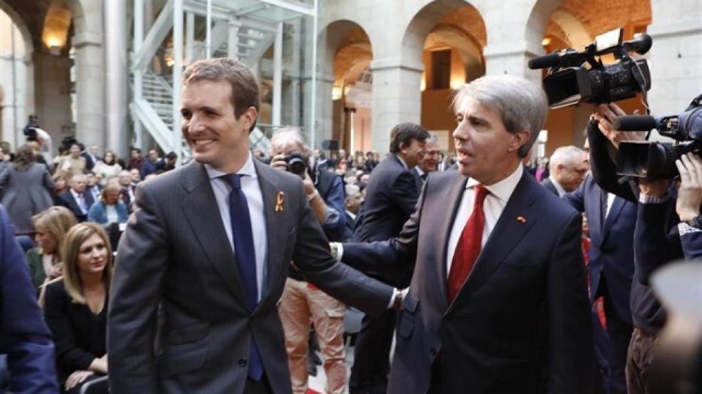 Pablo Casado y Ángel Garrido en el Homenaje a la Constitución en 2018.