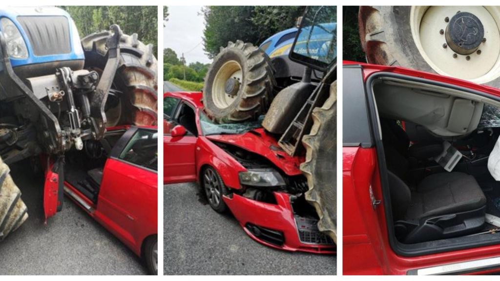 Milagroso accidente en Melide: le pasa por encima un tractor y sale ileso