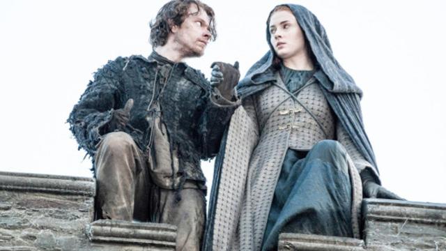 Theon y Sansa en el final de la quinta temporada de 'Juego de tronos' (HBO)