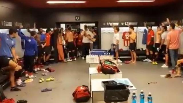 Recibimiento de los jugadores del Athletic a Aduriz