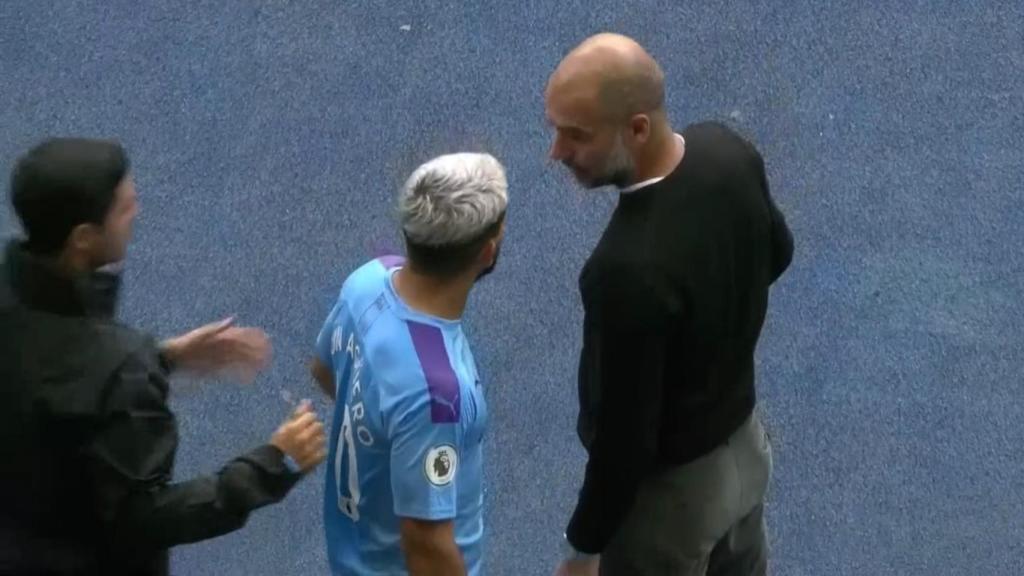 Fuerte encontronazo entre Guardiola y Agüero