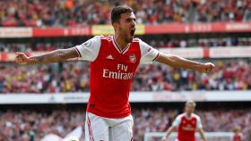 Dani Ceballos, en un partido del Arsenal en la Premier League