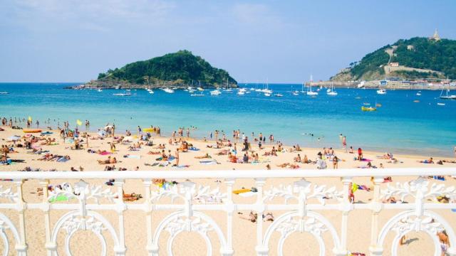 Imagen de la playa de La Concha de San Sebastián.