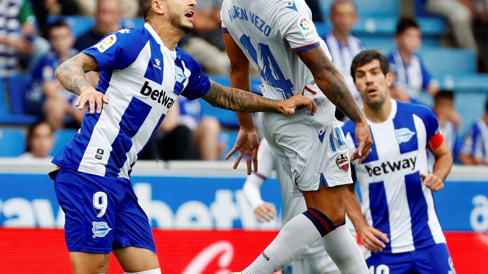 Joselu, en un momento del partido