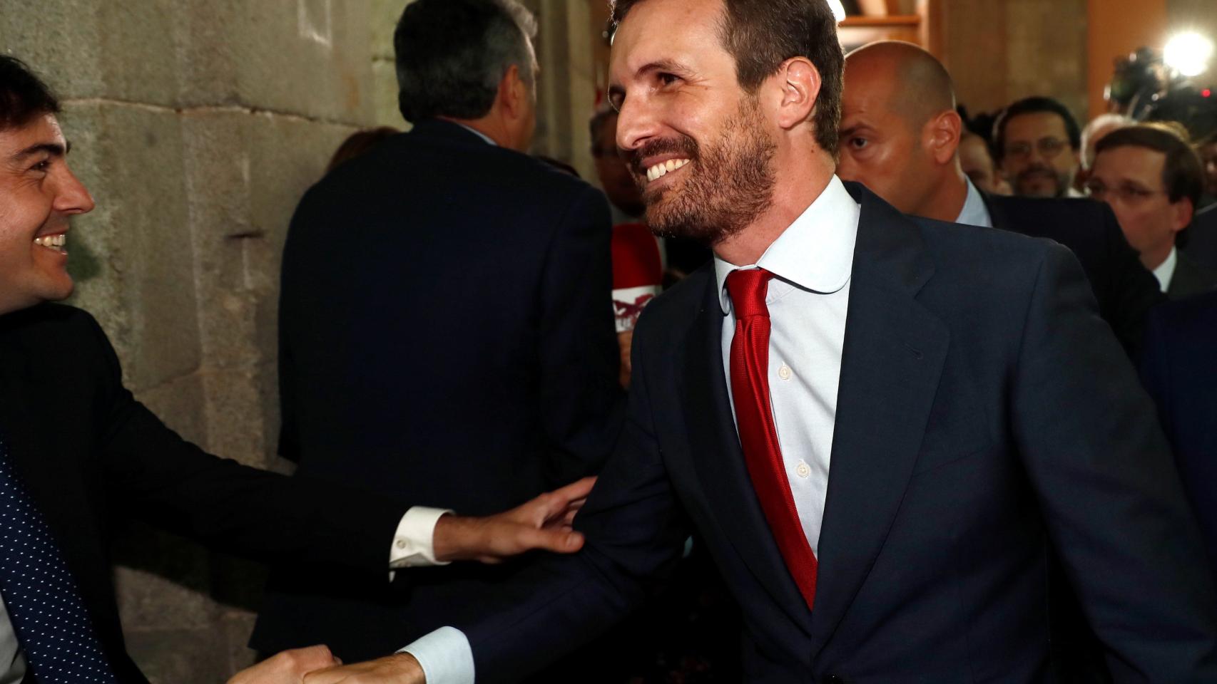 Pablo Casado en el acto de toma de posesión de Díaz Ayuso.