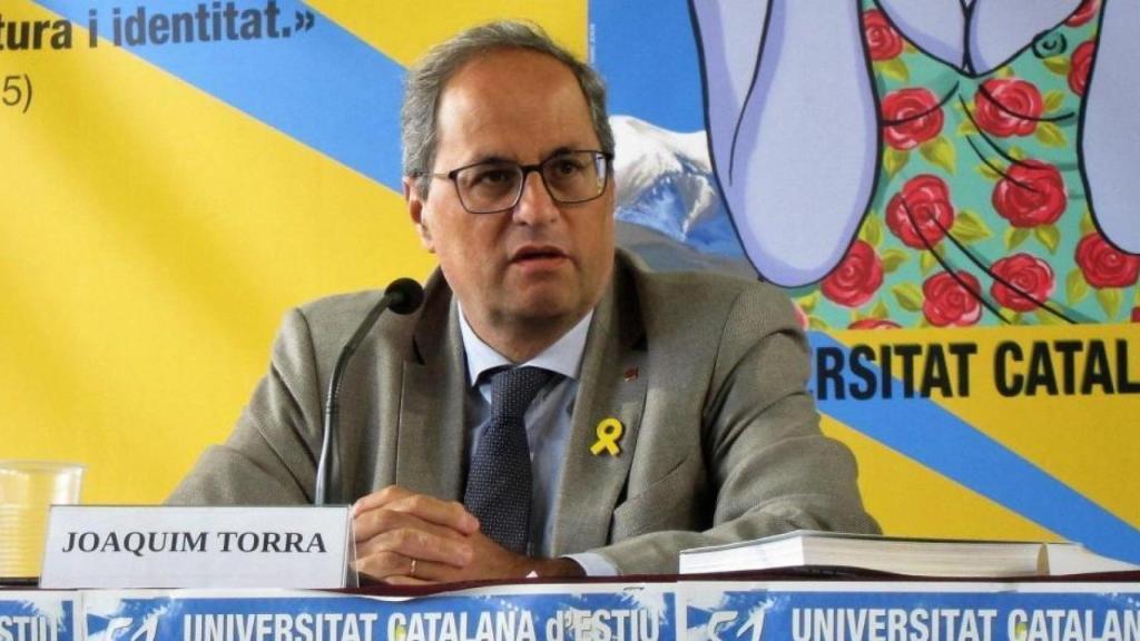 Quim Torra, durante su discurso en la Universidad de Verano.