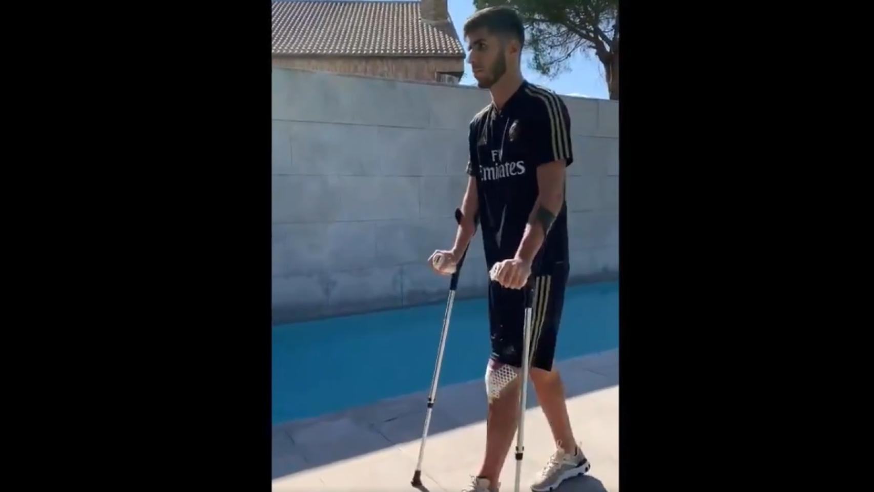 Marco Asensio, durante su recuperación