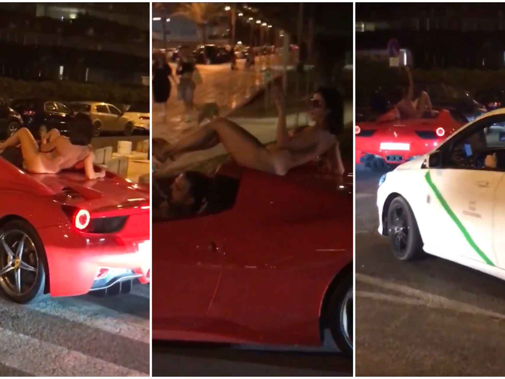 Una mujer desnuda se pasea por Ibiza sobre el capó de un Ferrari: la  infracción al volante