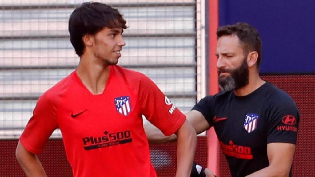 Joao Félix durante un entrenamiento con el Atlético de Madrid.