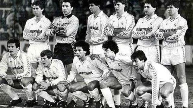 Hugo Sánchez junto a Manolo Sanchís