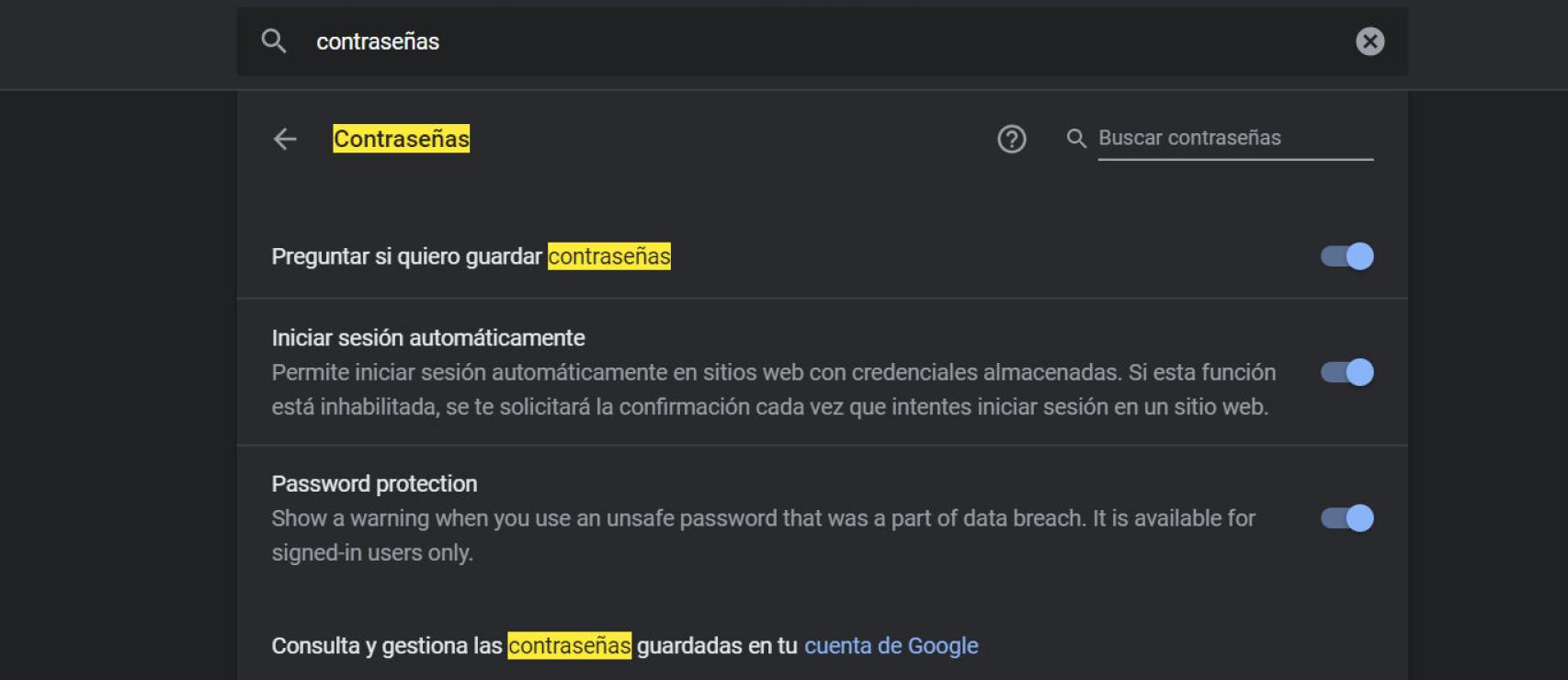 Protección de contraseñas en Chrome