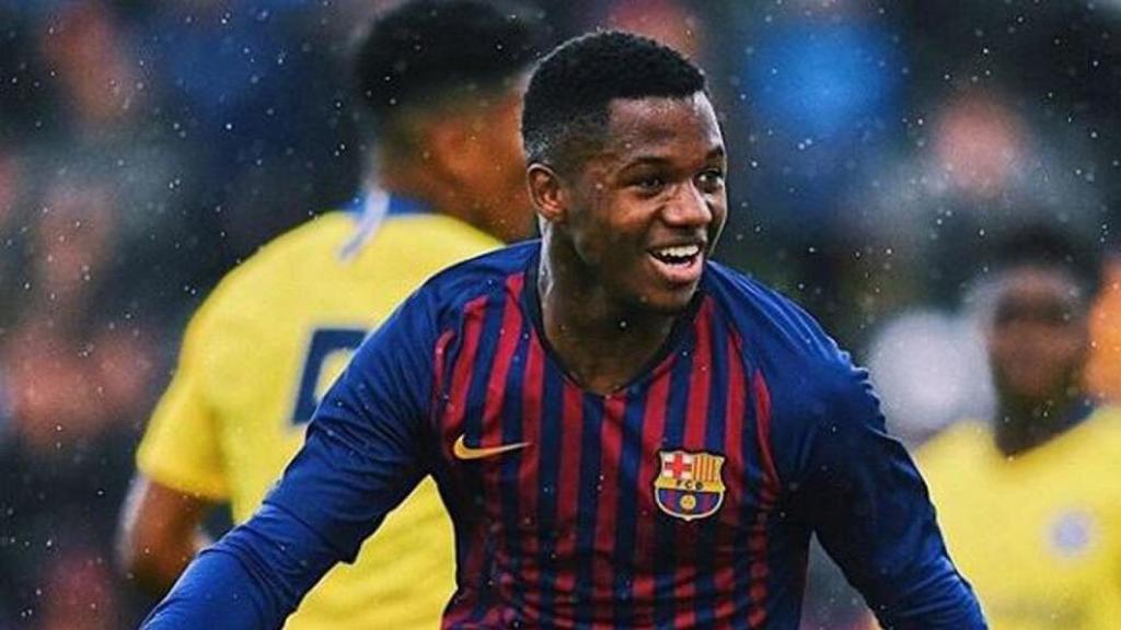 Ansu Fati, jugador del Juvenil A del Barcelona. Foto: Instagram (@victorvaldesteam)